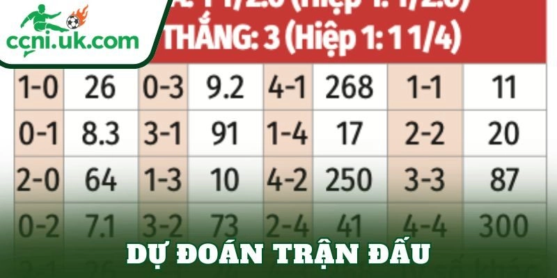 Dự đoán trận đấu