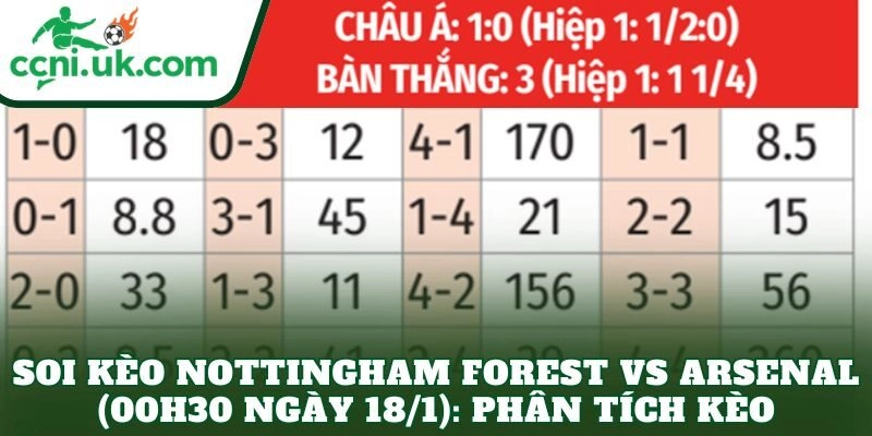 Soi kèo Nottingham Forest vs Arsenal (00h30 ngày 18/1): Phân tích kèo